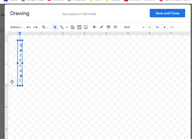 how to make text vertical in Google Docs