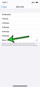how to disable auto lock on an iPhone