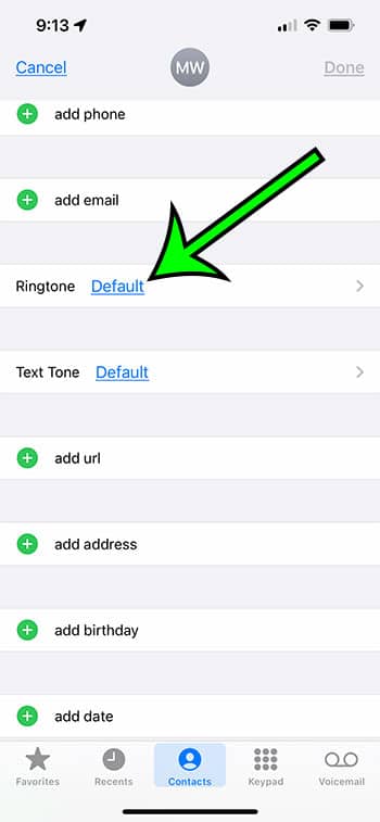 how to add ringtone to iPhone contact