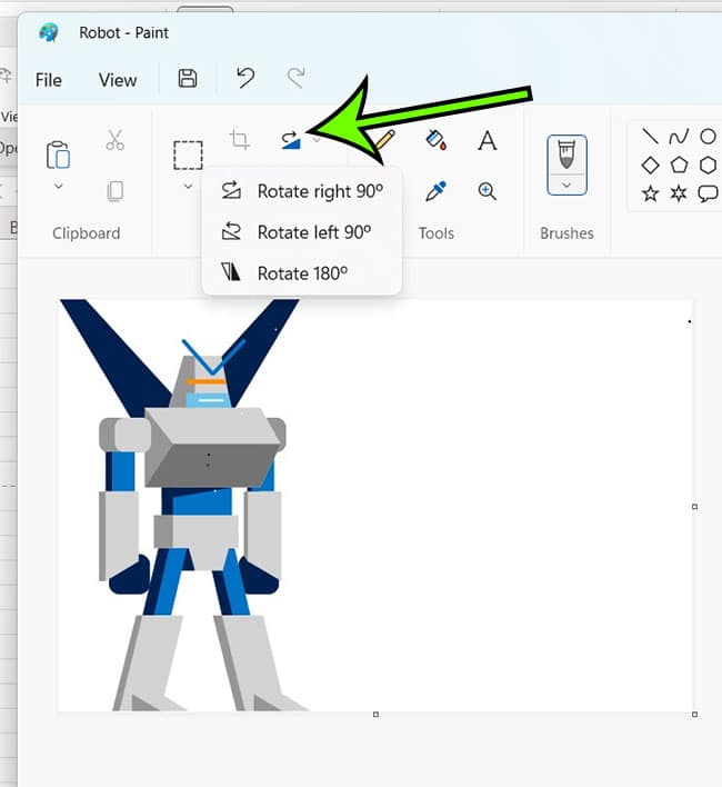 how to rotate an image in Microsoft Paint