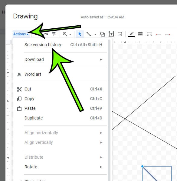 how to undo Google Docs drawing edits