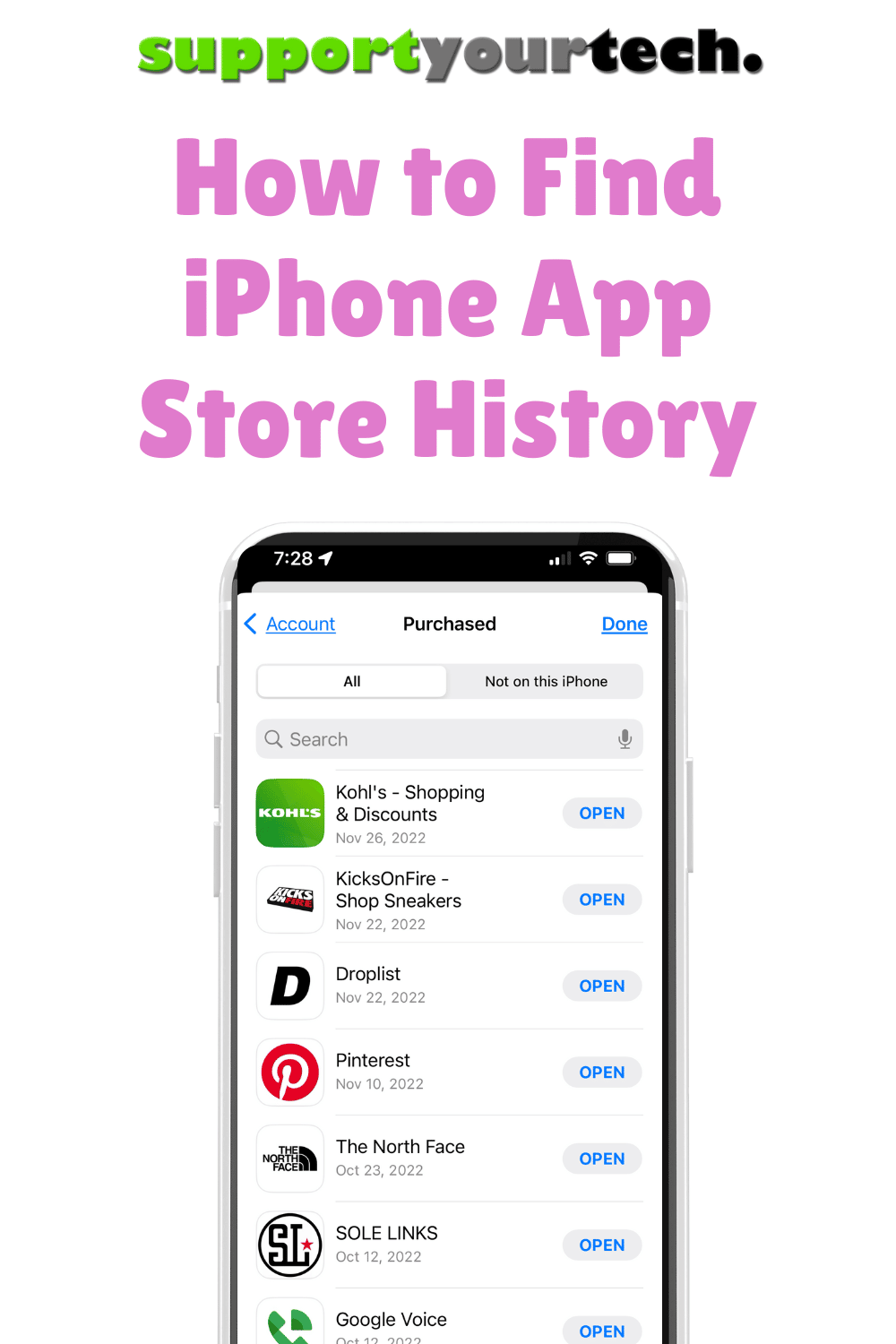 Where Can I Find App Store Purchase History iPhone Information