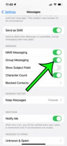 how to enable group messaging on iPhone 13