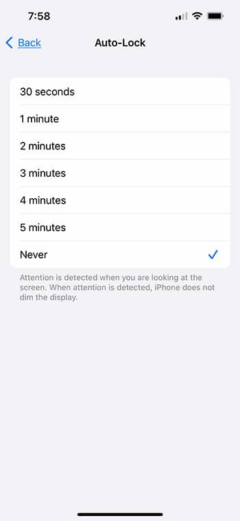 how to change screen timeout on iPhone 13