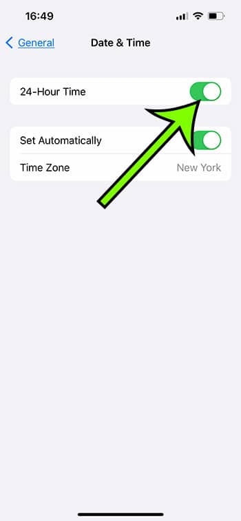 how to change to military time on iPhone 13