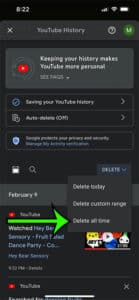 how to delete YouTube history on iPhone 13