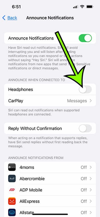 how to turn off airpod notifications