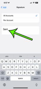 how to change IPhne email signature on iPhone 13