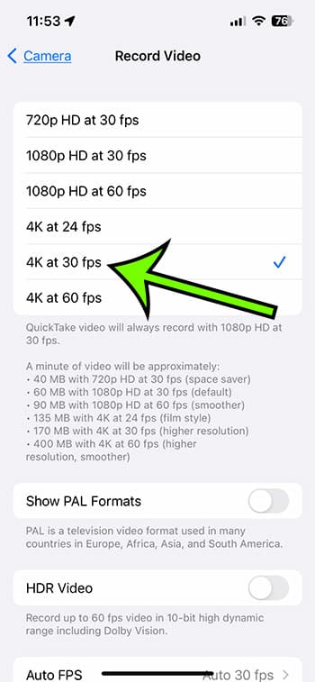 how to record iPhone 13 4K video