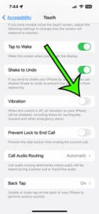 how to turn off all vibration on an iPhone 13