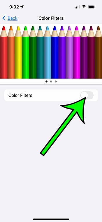 turn on Color Filters