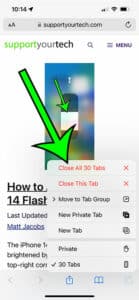 how to close all tabs on iPhone 13