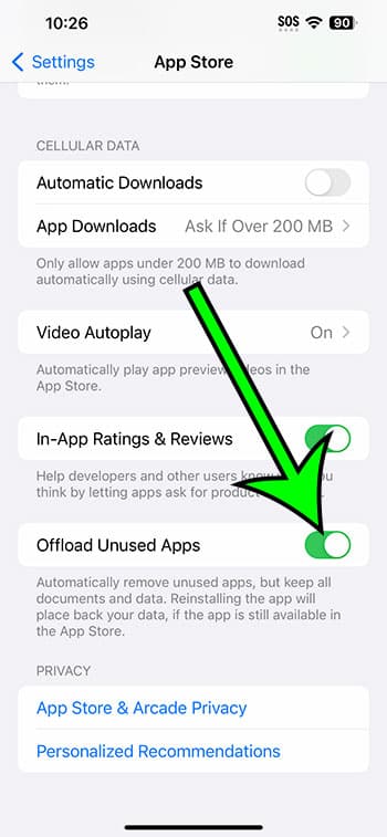 how to offload unused iPhone 14 apps