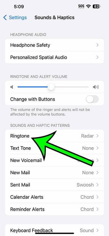 how to switch ringtones on iPhone 14
