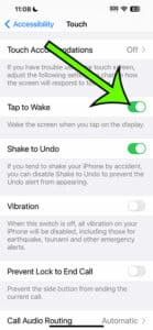 how to disable iPhone tap to wake
