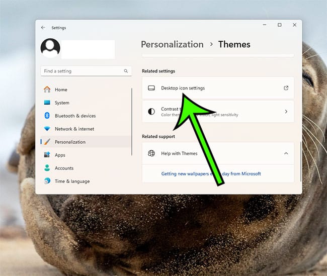 choose Desktop icon settings