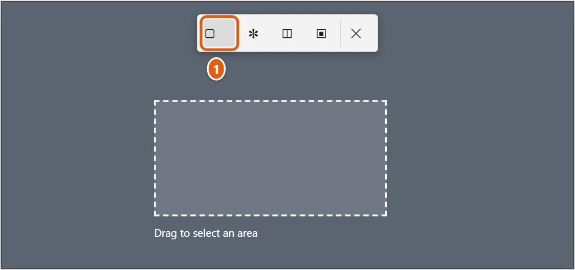 How to Take a Screenshot on Windows 10 1 Windows 10 snipping toolbar at the top of the screen with the Rectangular snip mode highlighted