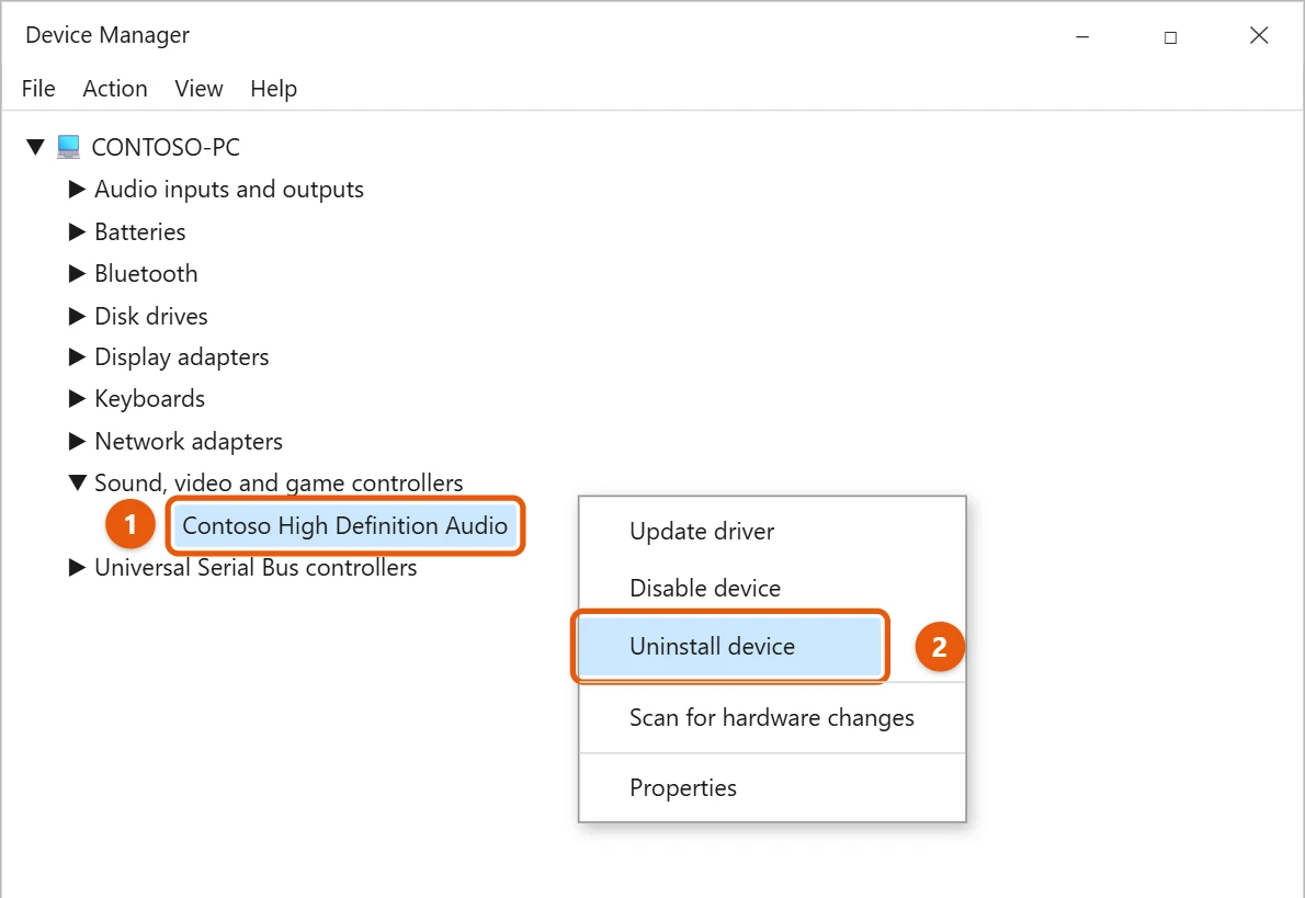 Should You Uninstall All Drivers in Windows 10? 1 Device Manager with a device right-clicked and Uninstall device highlighted