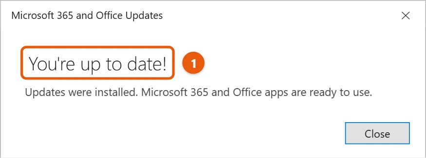 How to Update Excel in Windows 10 2 Office update window saying You're up to date