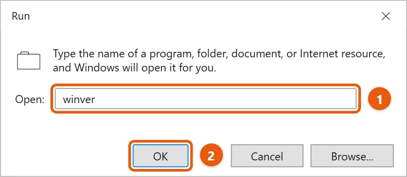 How to Check Your Windows Version in Windows 11 1 Windows 11 Run box with winver typed and the OK button highlighted