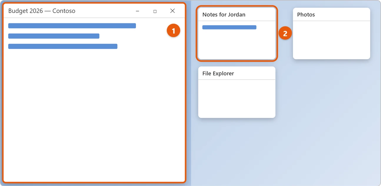 How to Split Screen in Windows 11 2 Snap Assist with one window on the left half and thumbnails of other windows on the right half