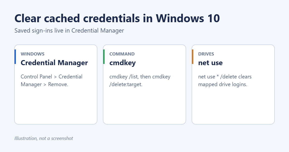 How to Clear Cached Credentials in Windows 10 1 Ways to clear saved credentials in Windows 10