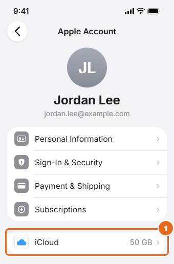 How to Back Up an iPhone to iCloud 1 iPhone Settings Apple Account screen in iOS 27 with the iCloud row highlighted
