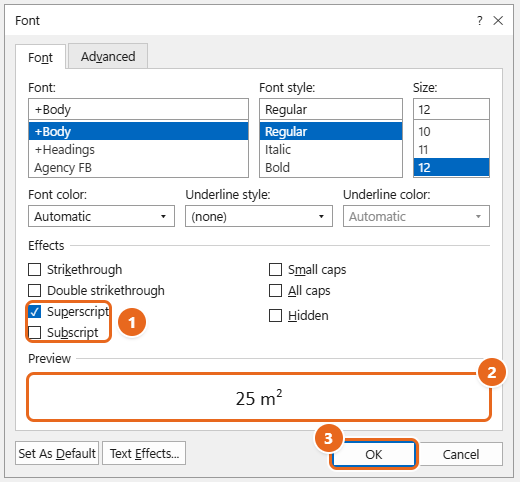 how to superscript and subscript in word font dialog How to Superscript and Subscript in Word