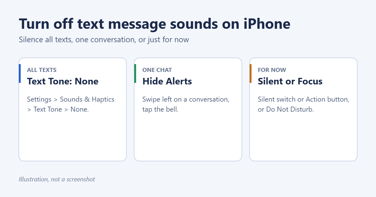 How to Turn Off Text Message Sounds on iPhone 1 Ways to turn off text message sounds on iPhone