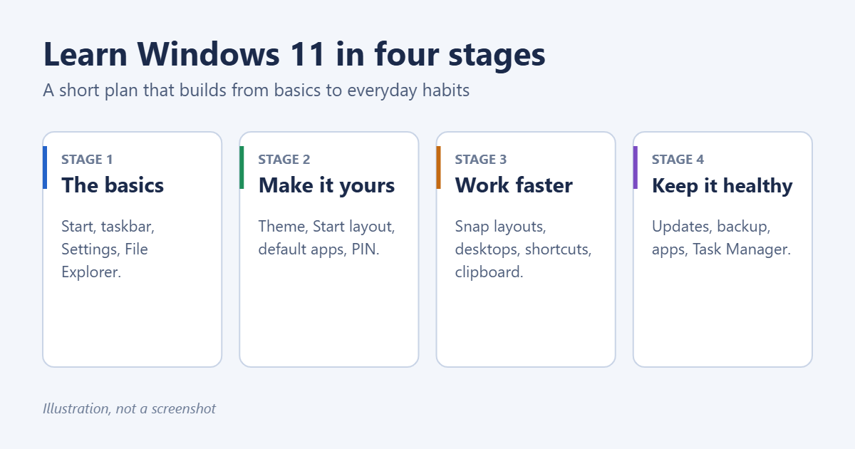 How to Learn Windows 11 1 A four-stage plan for learning Windows 11