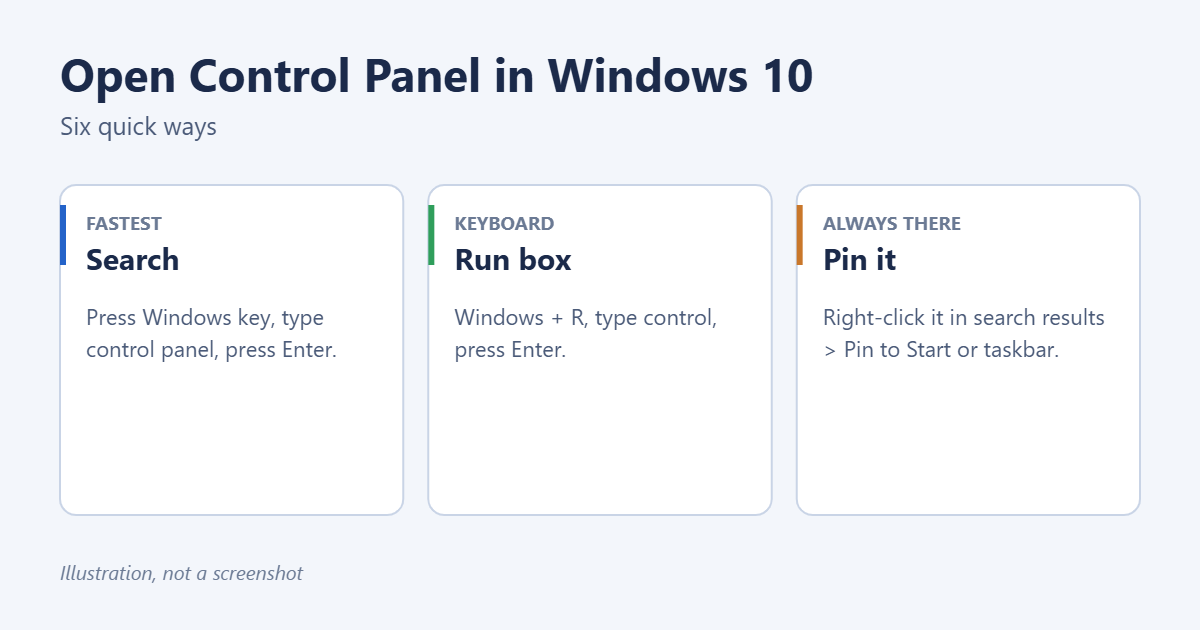 How to Open Control Panel in Windows 10 (6 Ways) 1 Ways to open Control Panel in Windows 10