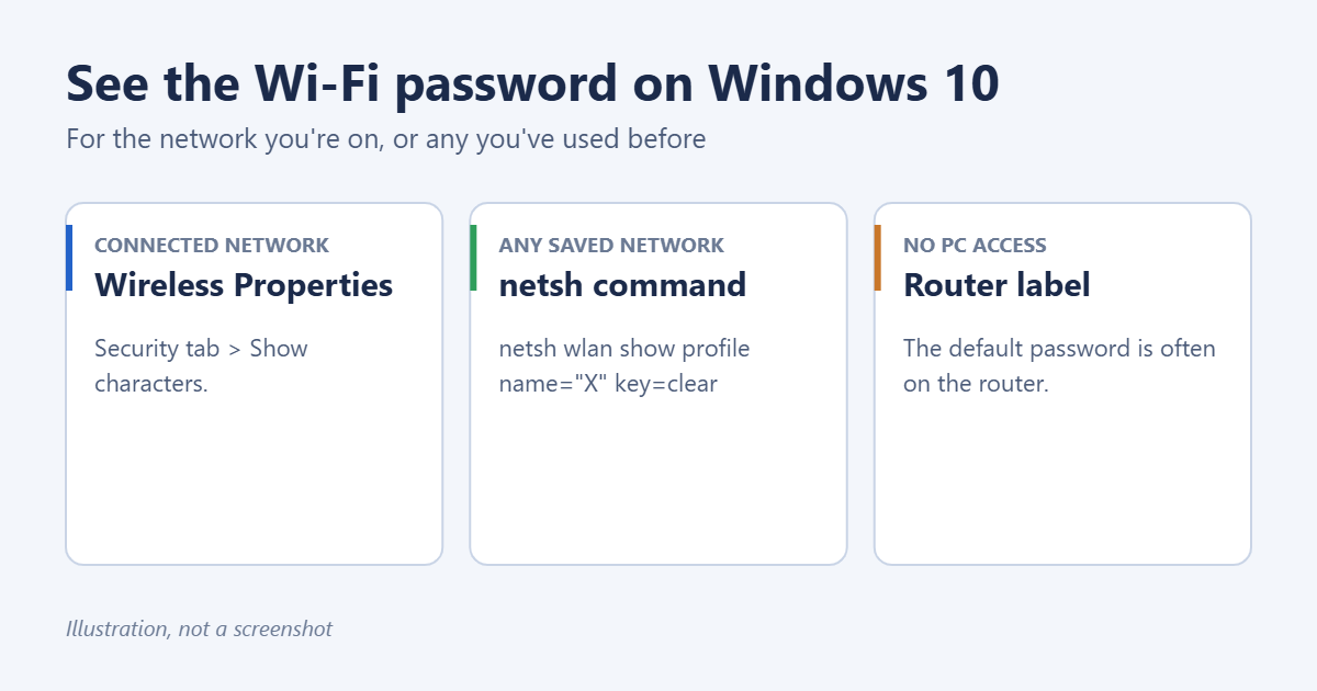 How to See the Wi-Fi Password on Windows 10 1 Ways to see a saved Wi-Fi password on Windows 10